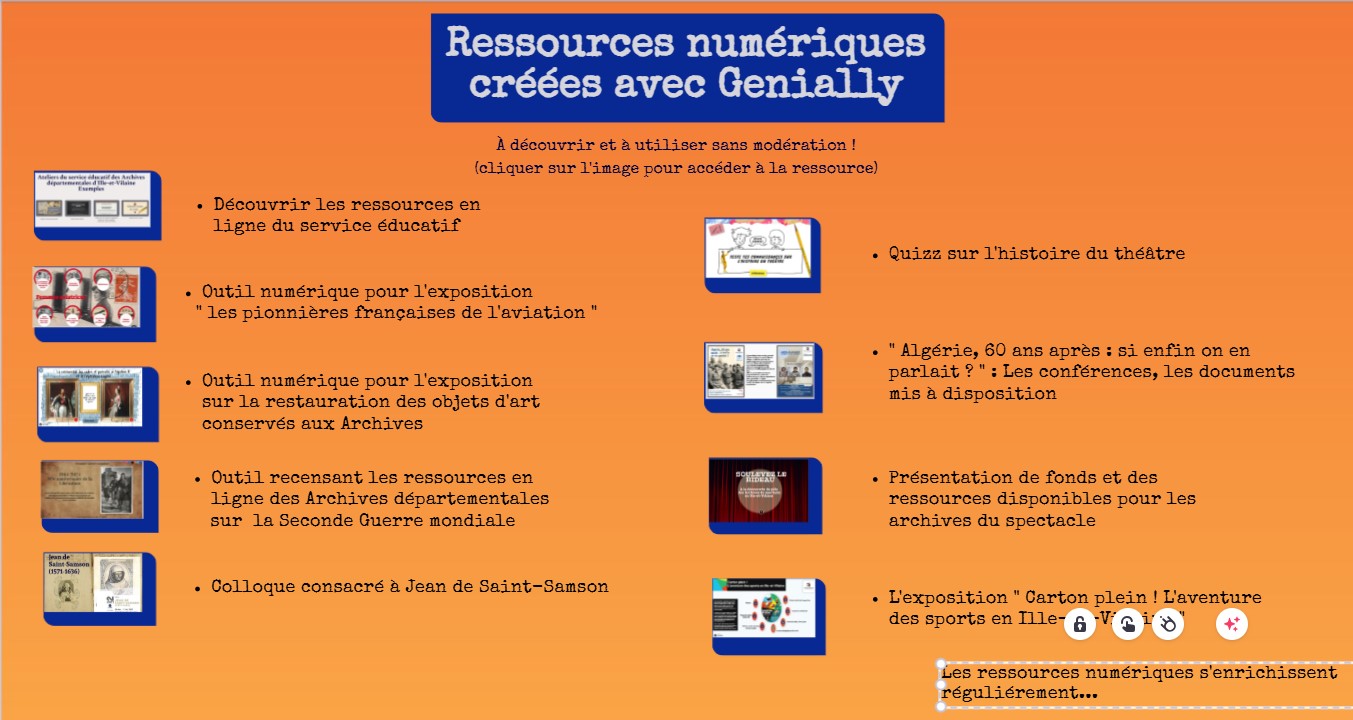 Visuel présentant des ressources numériques 