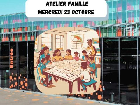 Visuel annonçant un atelier famille