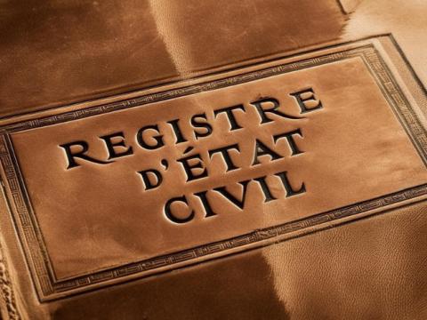 Couverture registre état civil (image générée par I.A.)