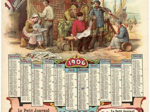visuel d'un calendrier de 1906. 326 J